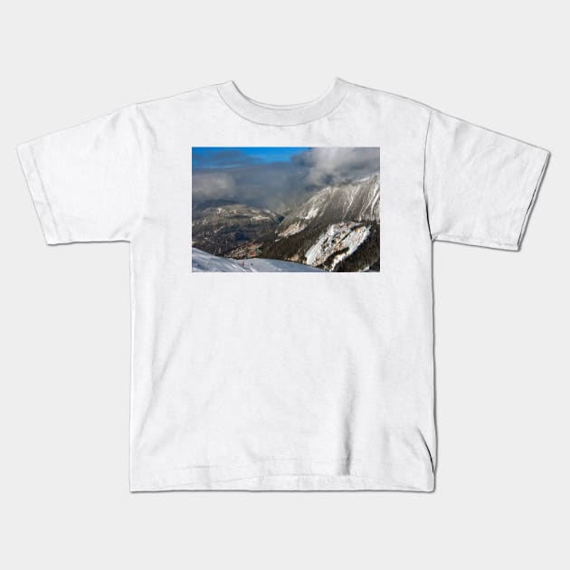 Courchevel 3 Valleys French Alps France Kids T-Shirt by AndyEvansPhotos